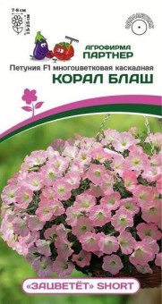 3333P Петуния F1 серия "ЗАЦВЕТЁТ" Short КОРАЛ БЛАШ/ многоцветковая каскадная 5шт