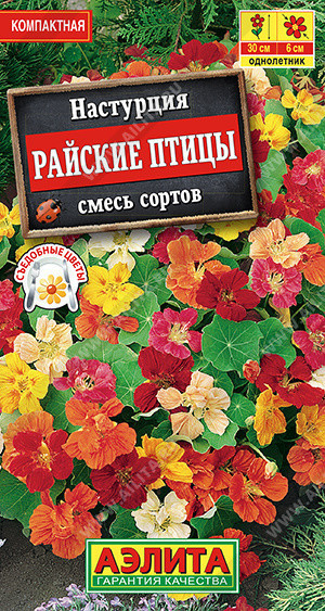 1665A Настурция Райские птицы, смесь сортов 1 г
