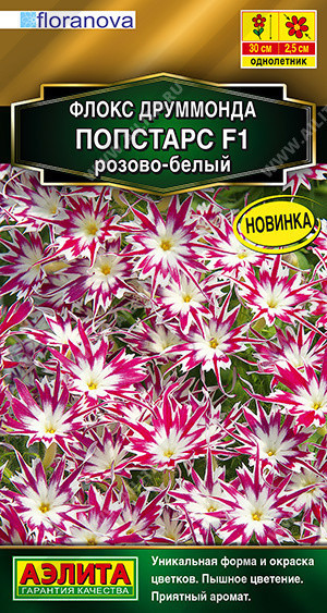 1866A Флокс друммонда Попстарс F1 розово-белый 5 шт