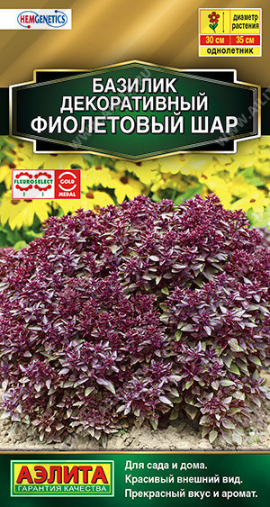 1277A Базилик декоративный Фиолетовый шар 10 шт