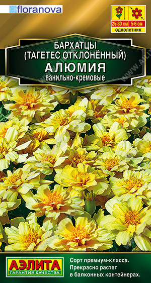 1283A Бархатцы Алюмия ванильно-кремовые 10 шт