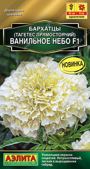 1289A Бархатцы Ванильное небо F1 махровые 7 шт