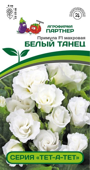 3366P Примула F1 махровая серия "Тет-а-тет" БЕЛЫЙ ТАНЕЦ 5 шт