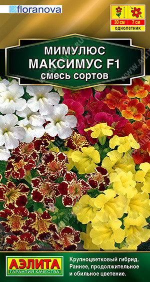 1614A Мимулюс гибридный Максимус F1, смесь сортов 10шт