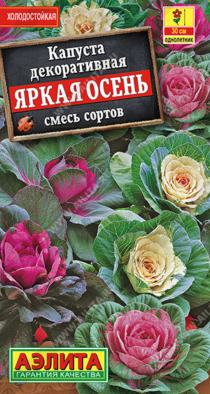 1524A Капуста декоративная Яркая осень, смесь сортов 0,1 г