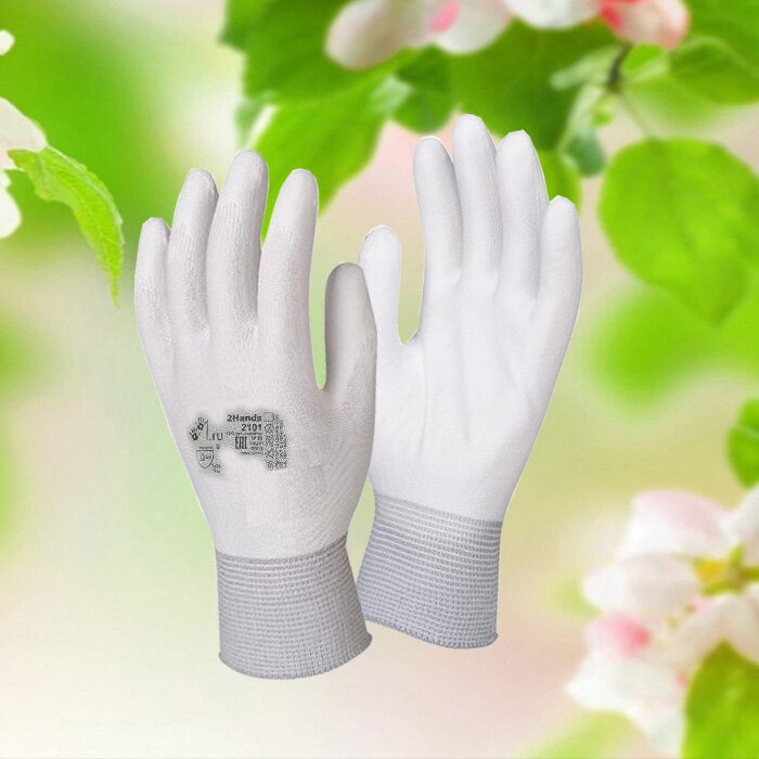 4066M Перчатки нейлоновые 13 класс вязки с полиуретановым обливом СУПЕР ЛЮКС (9разм), арт. 413 ПУ